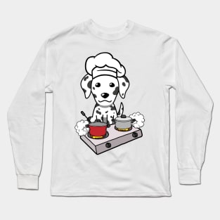 Funny dalmatian is cooking Long Sleeve T-Shirt